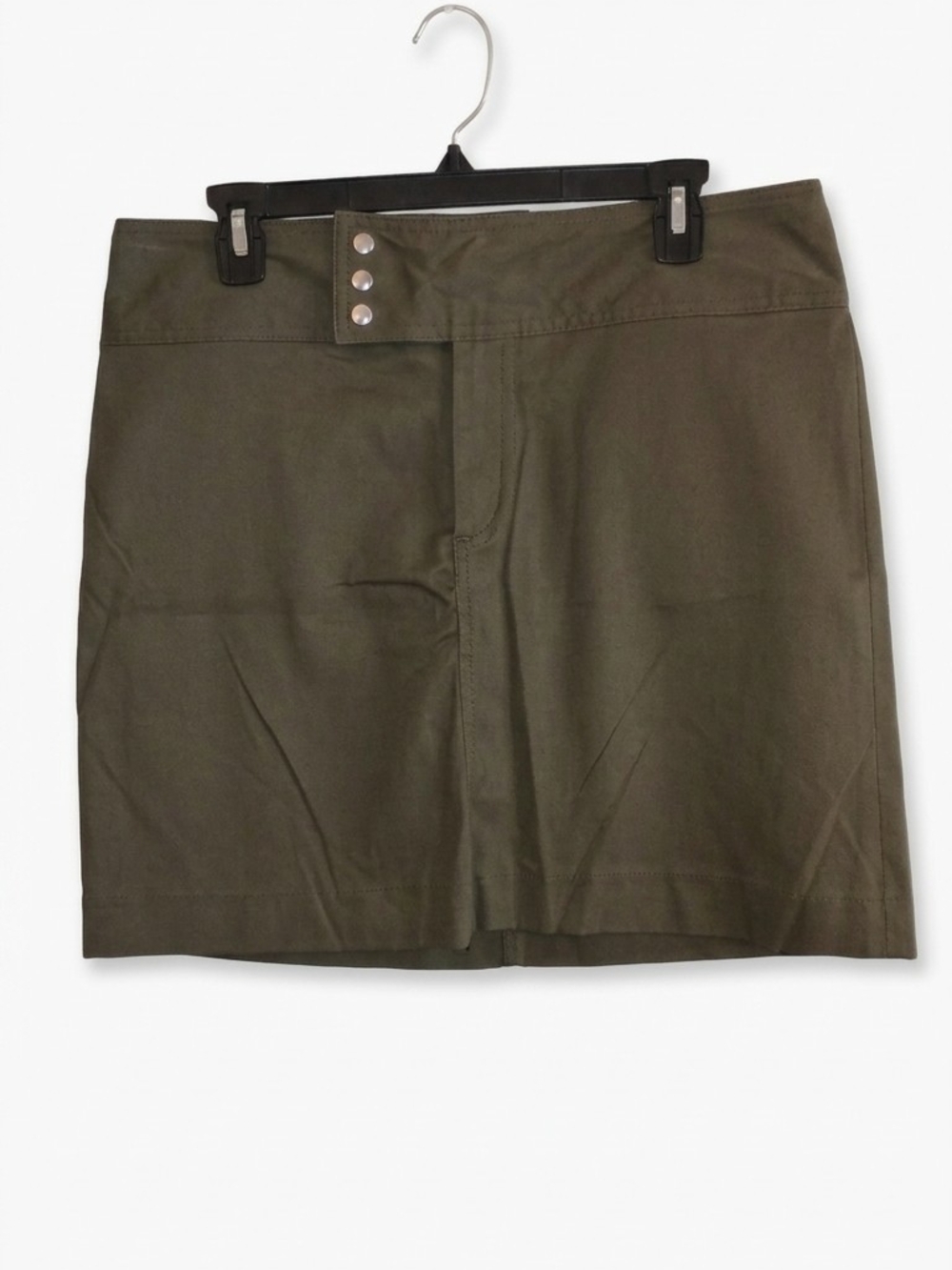 Banana Republic Olive Mini Skirt with Snap Waist